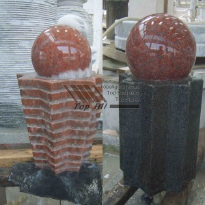 Red Granite Rolling Sphere Water Fountain TASBF-024