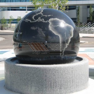 Kina Factory Black Granit Ball Grå Base Stone Ball Fountain TASBF-029