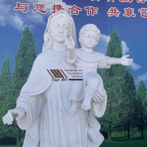factory Outlets for Marble Top Tea Table - Virgin Mary with Jesus Baby Marble Statue TARS004 – Top All Group