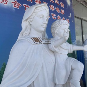 Virgin Mary with Jesus Baby Marble Statue TARS024