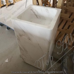 Volakas White Marble Fristående tvättställ TASS-058