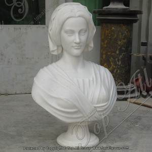 Mendebaldeko eskuz landutako emakumezko marmolezko bustoa TABS-060