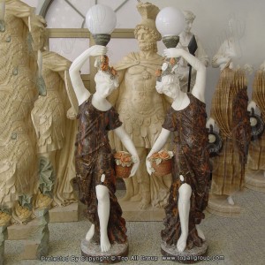 Western Style life size marble lady lamp ຮູບປັ້ນ TALP-004