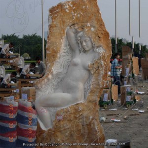 White Marble Abstract Girl Statue TAAS-006