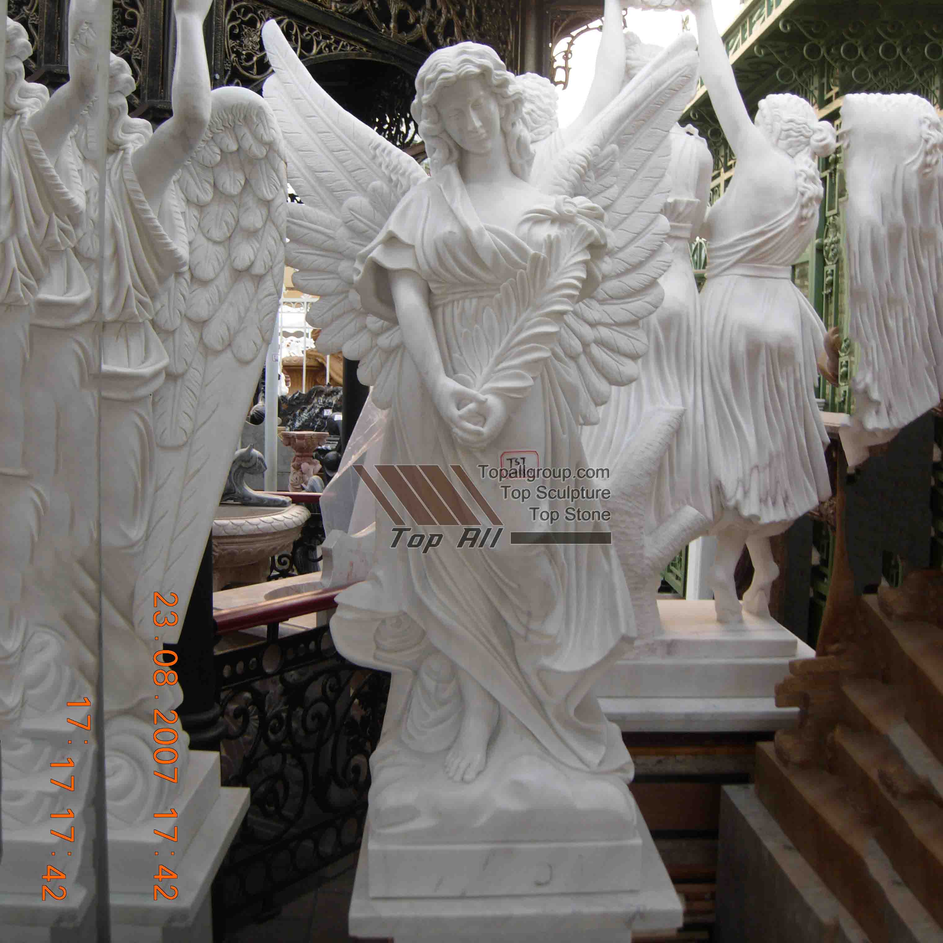 White Marble Angel Sculpture TSAS-014 Featured Image