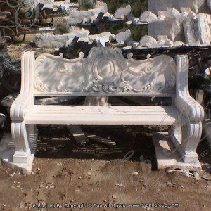 White Marble Bench Outdoor Beige Marble Benches For Sale TAMB-019