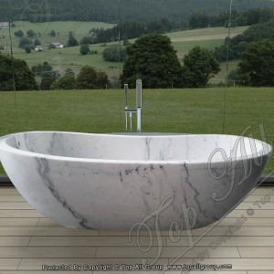 White Marble Free Standing Bathtub TABT-034