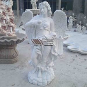 OEM Customized Chat Fire Pit Table - White Marble Life Size Angel Statue TSAS-016 – Top All Group