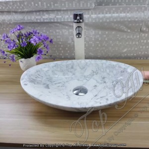 White Marble Wash Basin On Table Top TASS-047