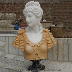 White Red Marble Lady Head Bust Statues TABS-026