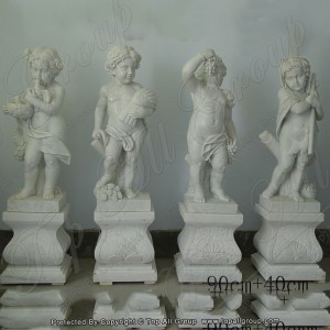 White four season angel marble statue TPFSS-027