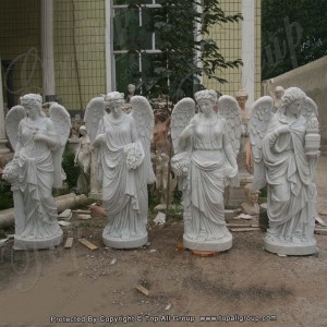 White marble agenl four season sculpture TPFSS-025