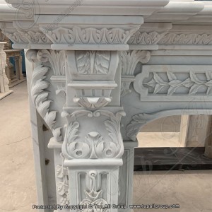 White marble flower fireplace mantel  TAFM-008