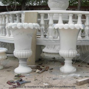 White marble flower pot TAFV-032