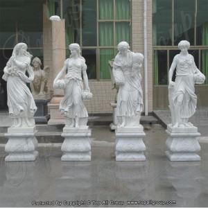 Quality Inspection for White Marble Coffee Tables - White marble life size four season marble statue TPFSS-018 – Top All Group