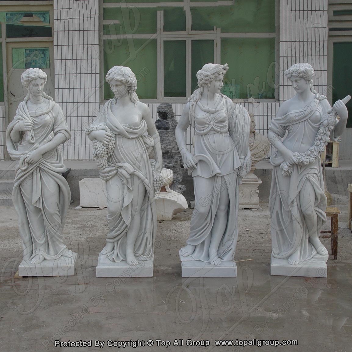 Top Quality Cheap Chinese Granite -
 White marble life size four season statue TPFSS-004 – Top All Group