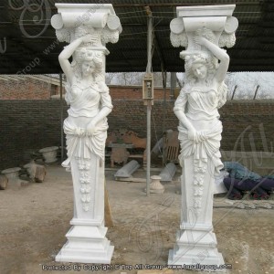 White marble life size women column TAMC-025