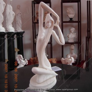 White marble modern abstract stone sculpture TAAS-015