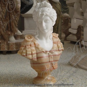 White with Yellow marble women bust statue TABS-067