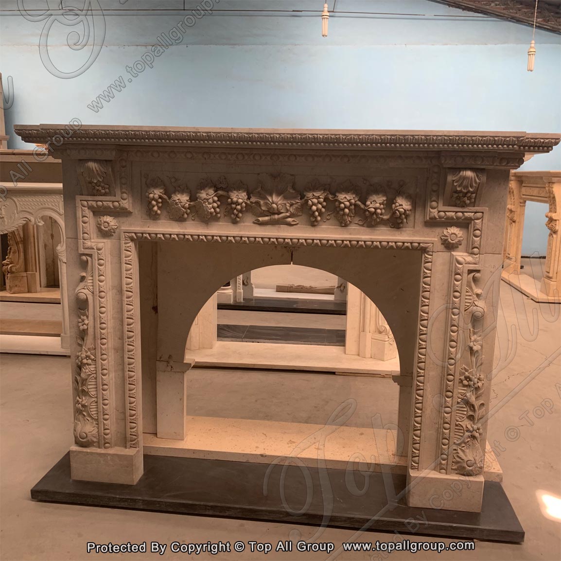 Yellow Marble Fireplace Surround