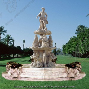 Yellow Beige Marble Statue Water Fountain TAGF-49