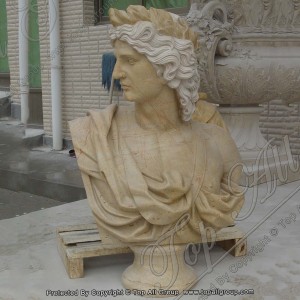 Yellow marble bust statue TABS-043