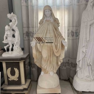 Scultura Vergine Maria in marmo giallo TARS027