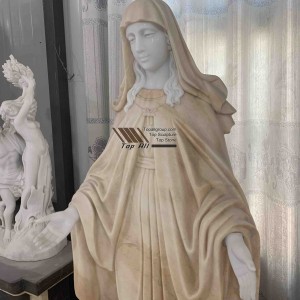 Dilaw na Marble Virgin Mary Sculpture TARS027