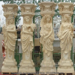 Yellow marble four season column TAMC-012