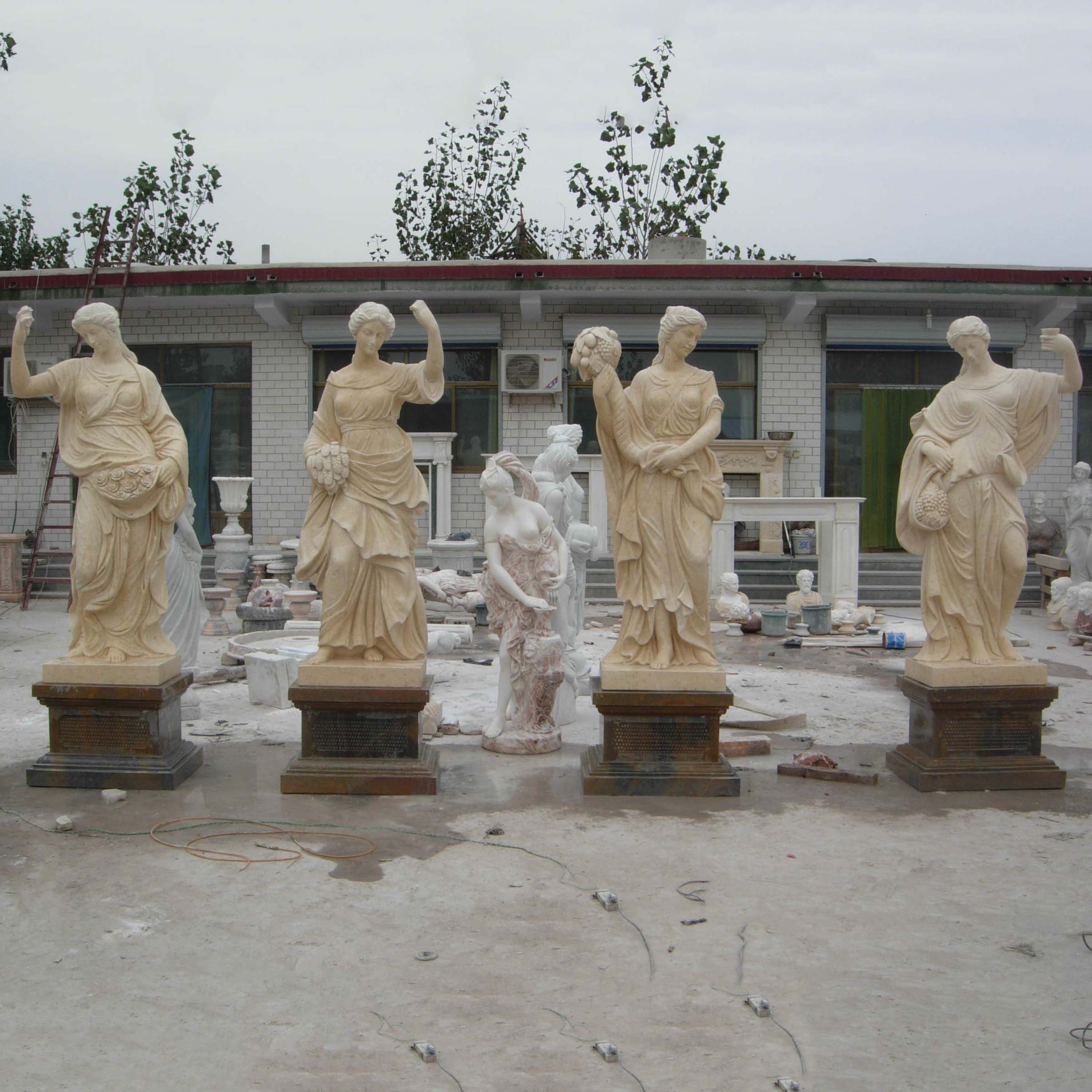 Good User Reputation for Natural White Stone Vase -
 Yellow marble four season statue for garden TPFSS-036 – Top All Group