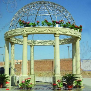 Yellow marble gazebo with iron roof TAGG-034