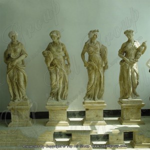 Yellow marble life size four season marble statue TPFSS-015