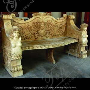 Yellow marble outdoor garden bench TAMB-039