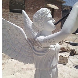 Anioły dmuchają w trąbkę marmurowy posąg TPAS-009