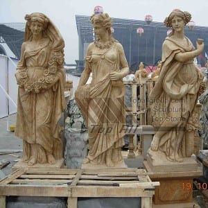 Skulpturë prej mermeri katër sezonesh me madhësi reale TPAS-013