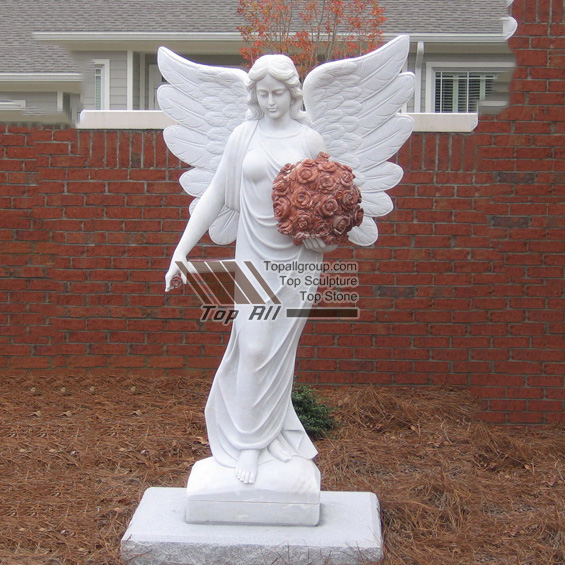 Good Wholesale Vendors Island Countertop -
 Angel with bouquet displayed marble statue TSAS-003 – Top All Group