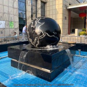 TASBF-087 5-feet granite sphere fountain with square base