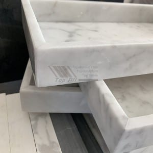 Hotelski servirni pladnji iz belega marmorja Nature Carrara TASC-001
