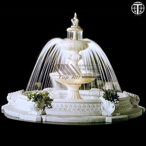 2019 wholesale price China Garden Stone Marble Granite Water Fountain with Carved Column Swan Animal Sculpture (SY-F357)