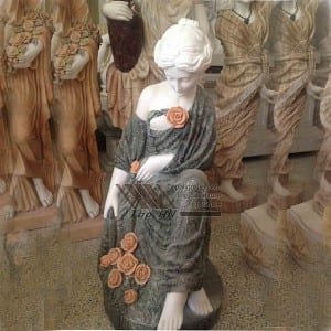 estàtua de marbre nena a mida natural TPAS-010
