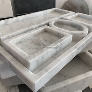 Hotelski servirni pladnji iz naravnega belega marmorja TASC-004