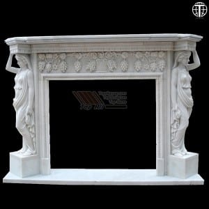 White Marble Fireplace Mantel TAFM-002