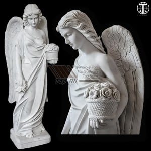 Girman Rayuwar Marble Angel Sculpture TPAS-014