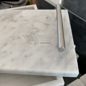 Nature white marble hotel serving trays, marble fruit trays TASC-005