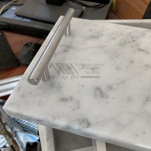 يقدم فندق Nature White Marble الصواني وصواني الفاكهة الرخامية TASC-005