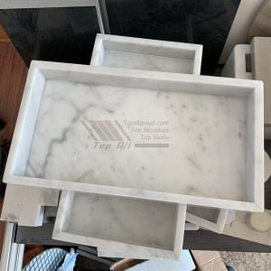 Nature Carrara white marble hotel serving trays TASC-001