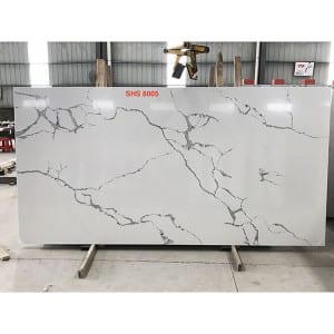 White Artificial Calacatta Quartz Slab