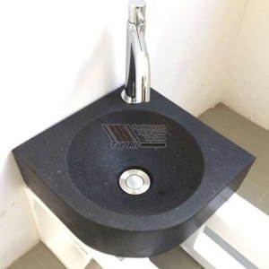 siyah köşe mermer lavabo TASS-004