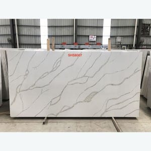 White Artificial Calacatta Quartz Stone Slab