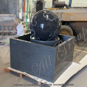TASBF-086 Blue Pearl Granite Ball  with Grey Base Pool Fountain